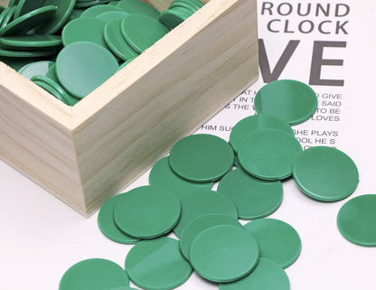 Shapenty 25mm/1 Inch Small Plastic Learning Counters Disks Chip Counting Discs Markers for Math Practice and Poker Chips Game Tokens with Storage Box,120PCS (Yellow)
