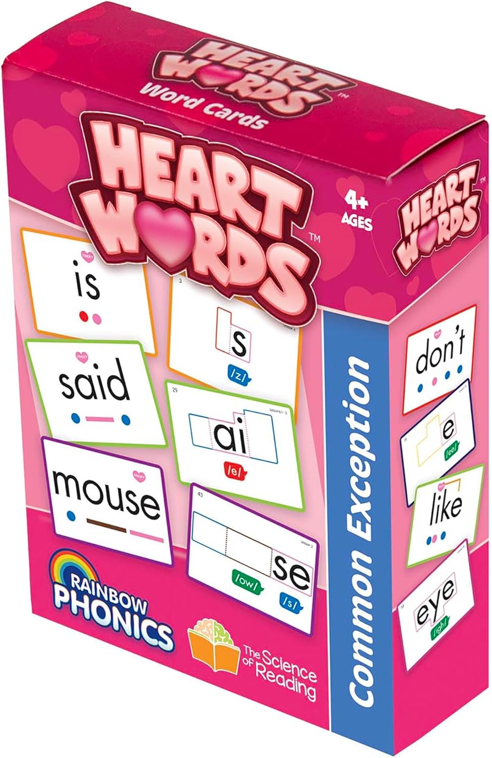 Junior Learning: Rainbow Phonics - Heart Words - 93 Word Cards, Flash Cards Use Visual Clues to Learn Core Words, Level Based Cards, Kids Ages 4+