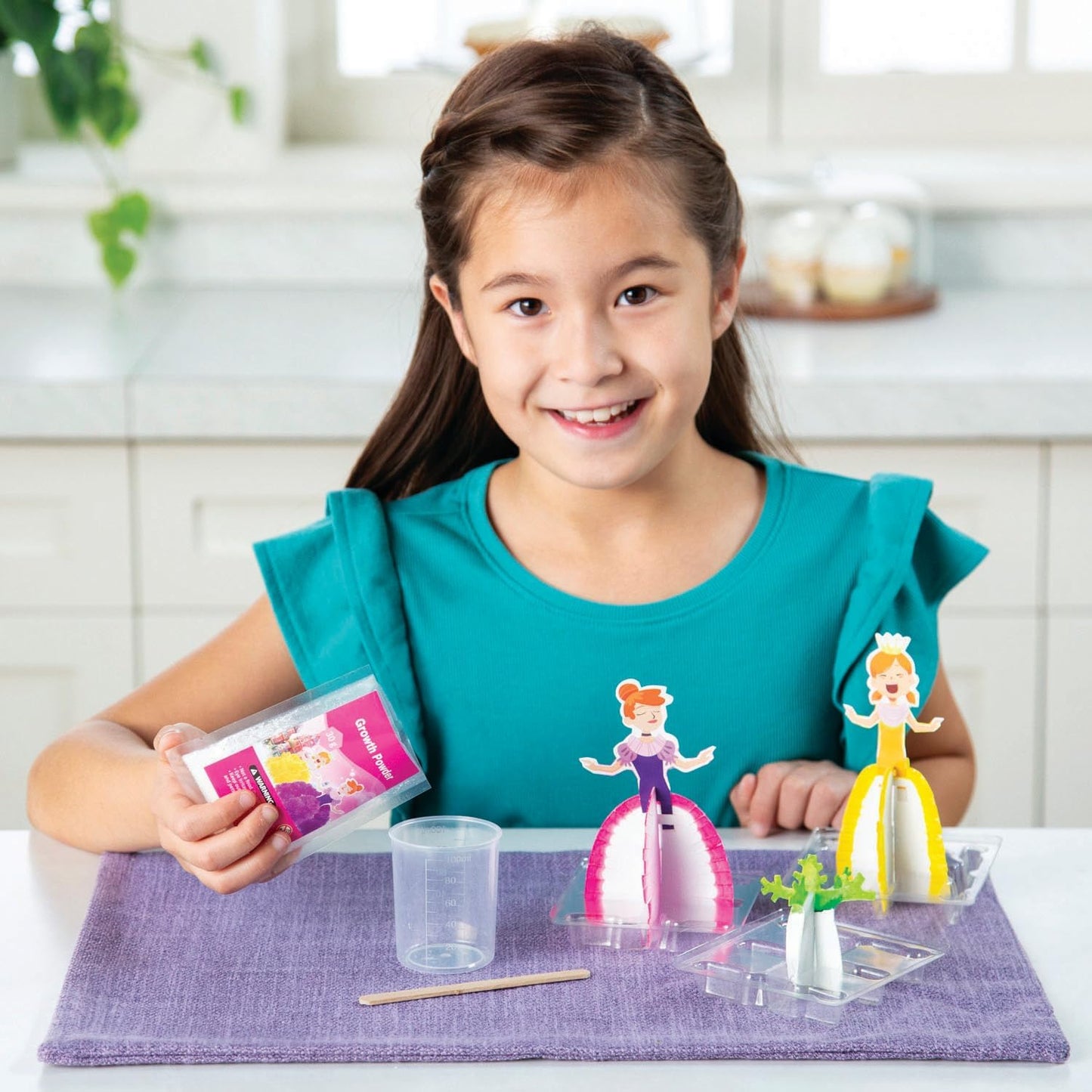 Fun Express 11 3/4" x 10 1/4" STEAM Crystal Princess Crystal Growing Kit - 3 Pieces