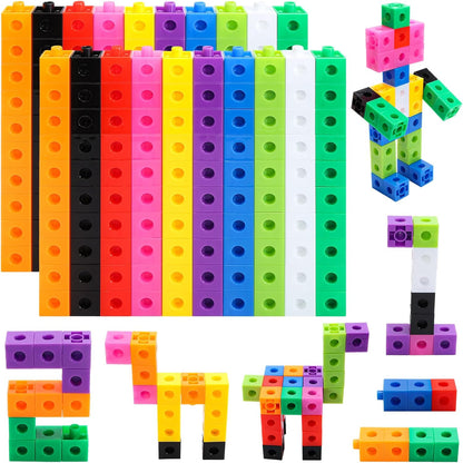 100 Pcs Math Linking Cubes - 10 Colors Connecting Counting Snap Blocks, Math Manipulatives for Early Math & Construction, Educational Toy for Preschool, Kindergarten, Homeschool