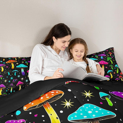 Erosebridal Drum Kit 3D Print Kids Comforter Sets Rock Music Themed Full Bedding Set for Boys Girls Musical Pattern Comforter Set,Colorful Retro Style Quilt Duvet 3 Pcs