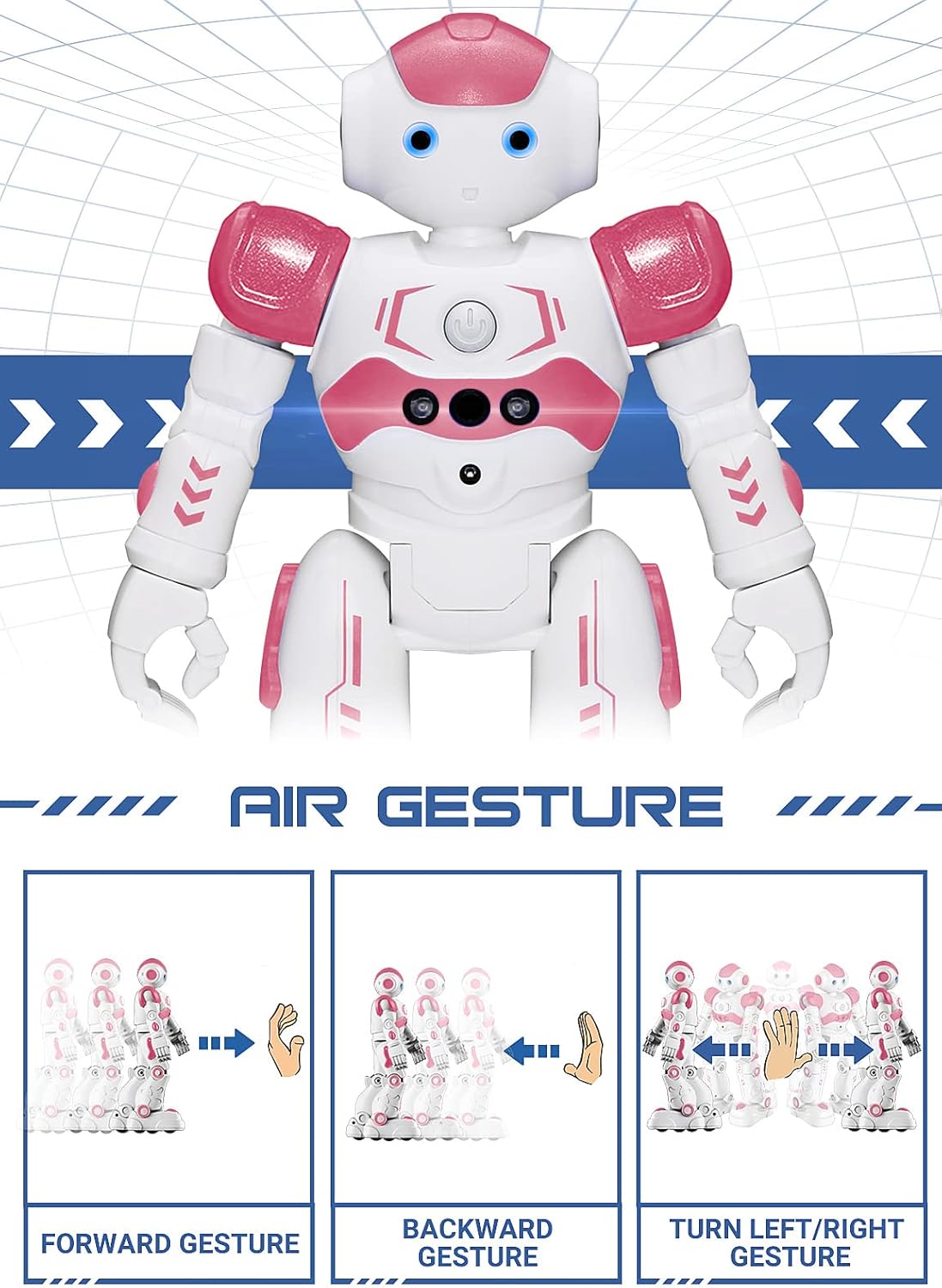 KingsDragon RC Robot Toys for Kids, Gesture & Sensing Programmable Remote Control Smart Robot for Age 3 4 5 6 7 8 Year Old Boys Girls Birthday Gift Present