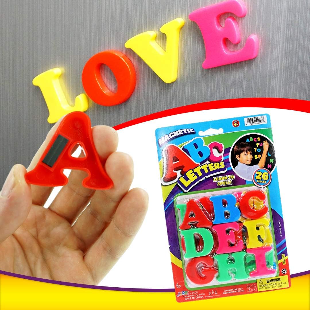 JA-RU Magnetic Letters Toy Set (1 Pack ABC Letters) Colorful Plastic Letters. Refrigerator Magnets for Kids & Toddler. Alphabet Learning, Spelling Words. Educational Preschool Toy. ABC-1405-1A
