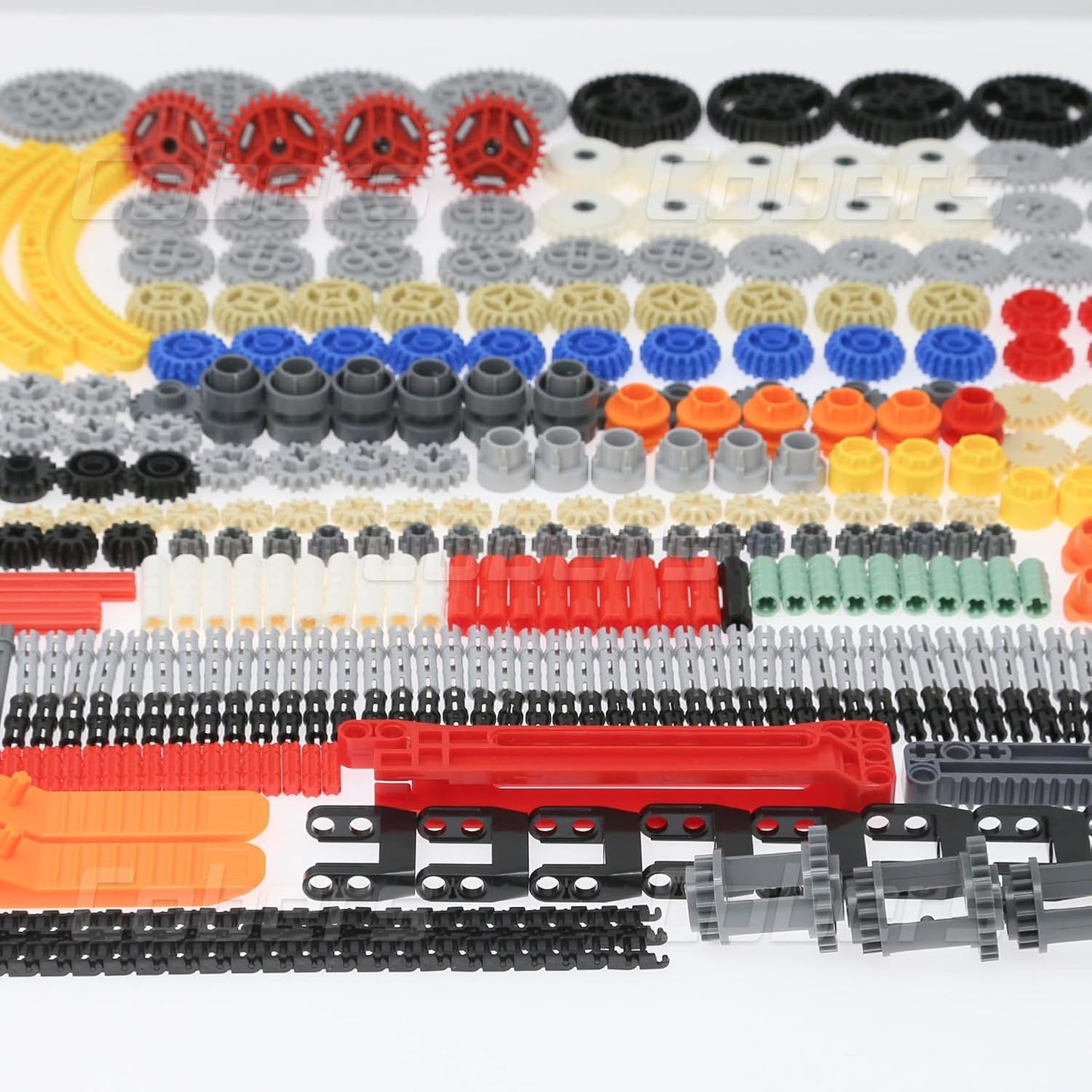 496Pcs Technic-Parts Pieces Gears-Axles-Pins-Connectors Compatible with Major Brand Power-Function Cars-and-Motors
