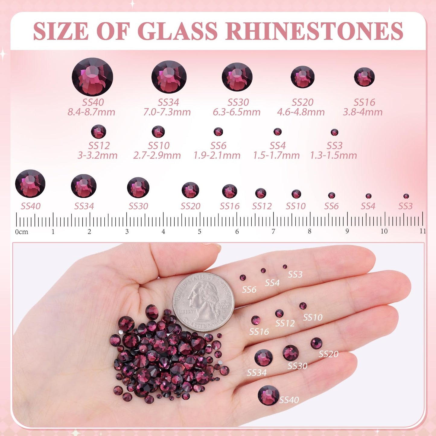 5000PCS SS6/2mm Glass Crystal Rhinestones (Clear), Bedazzling Flatback Rhinestones for Crafting DIY Crafts Nail Art Makeup Decoration, Gems Diamond Charms for Tumbler Shoes Clothing Mug