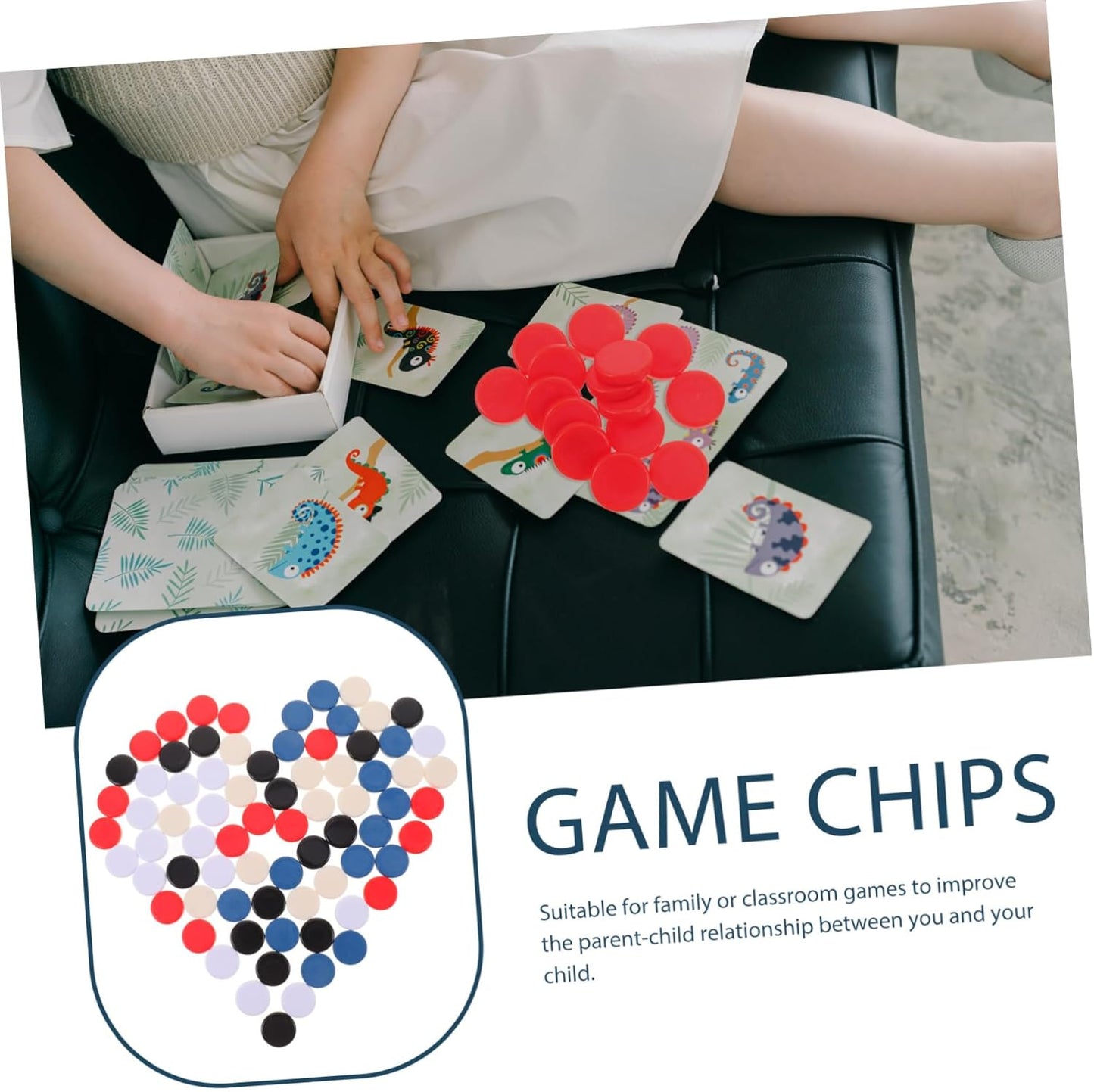 Toyvian 75Pcs Blank Game Chips for Counting Markers Teaching Aid for Math Learning Poker Chips for Game Night Educational Fun