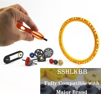 496 Pcs Technical Parts Building Blocks Gears Axle Pin Connector Compatible with Major Brand Toy Technical Cam Worm Cogs Gears Steering Parts Differential Engine Kit MOC Pieces for Replacement
