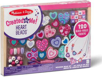 Melissa & Doug Sweet Hearts and Butterfly Friends Bead Set of 2-250+ Wooden Beads