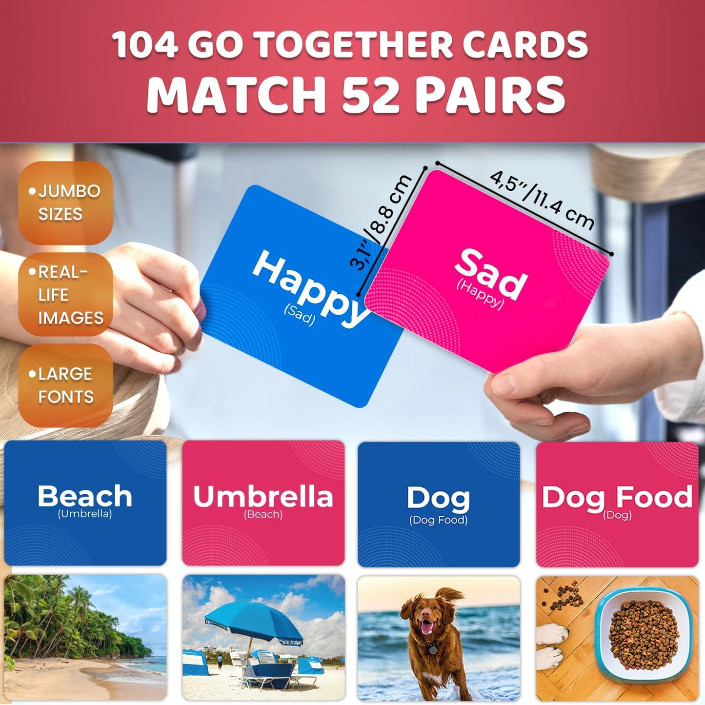 QUOKKA 104 Noun Flash Cards Set – Kids and Adults Vocabulary Builder for ABA Therapy, Early Childhood Education, and ESL Teaching – Picture Cards for Speech Therapy and Vocabulary Building Activities