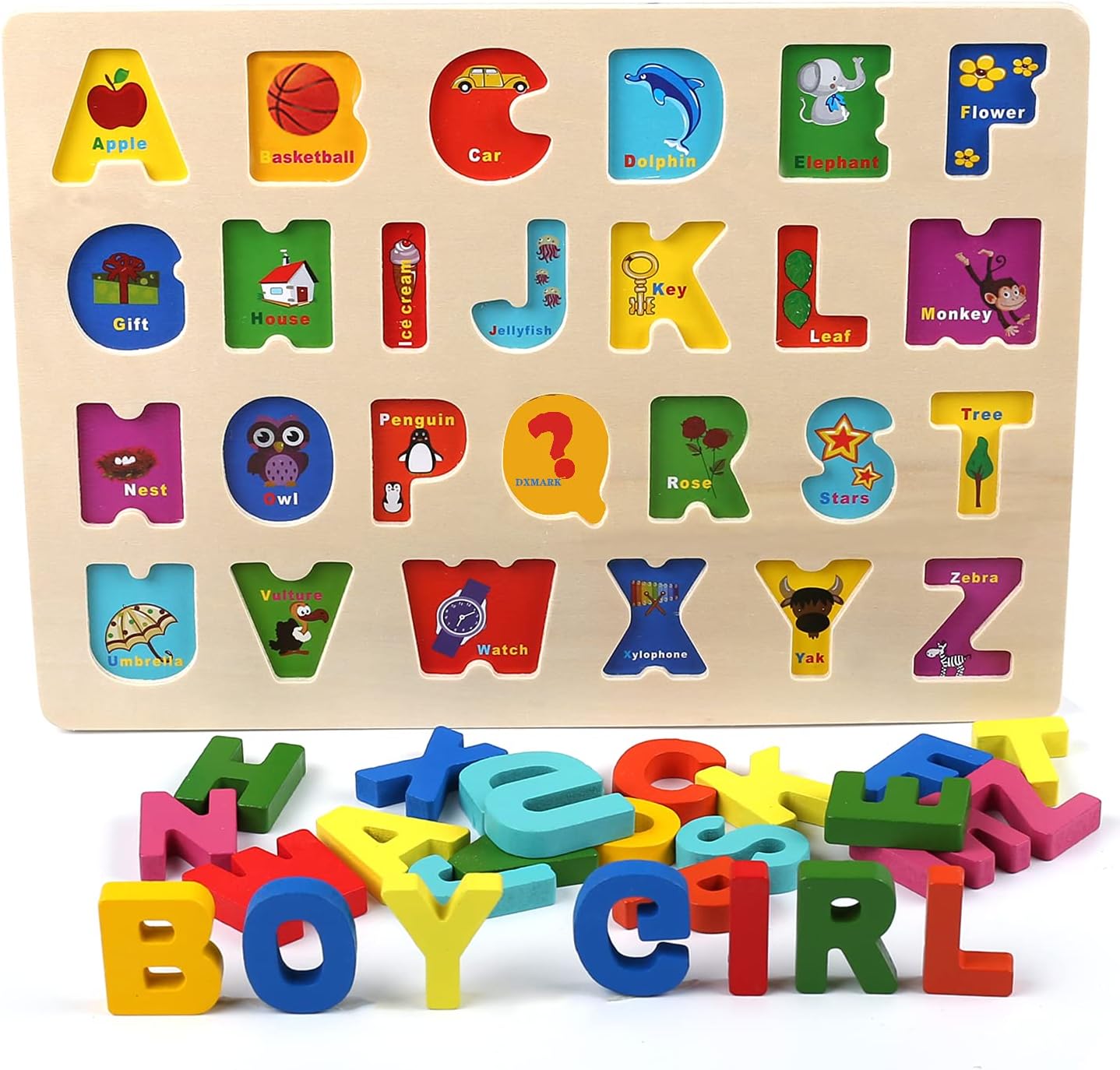 Wooden Puzzles for Toddlers, Kesletney Wooden Alphabet Number Shape Learning Puzzles for Kids, Preschool Educational Toys Gift for Boys Girls Ages 3 4 5 6 Years Old