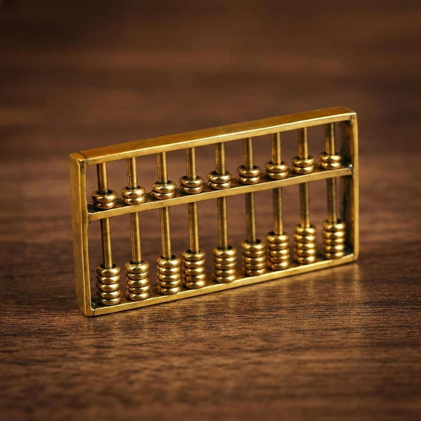 TOYANDONA Miniature Brass Abacus Feng Shui Abacus Mini Copper Ancient Figurine Chinese Math Calculating Tool