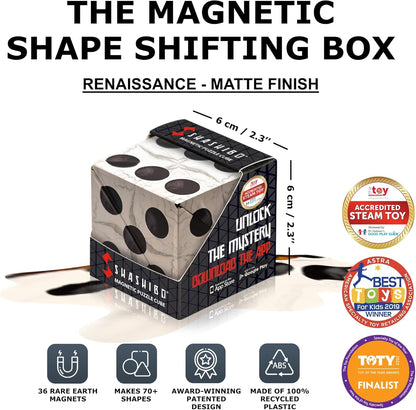 Shashibo Shape Shifting Box - Award-Winning STEM Fidget Toy with Ultra Strong Magnets - Puzzle Cube Transforms Into 100+ Shapes, Perfect Sensory Gift for Kids, Teens, and Adults (Glowquarium)