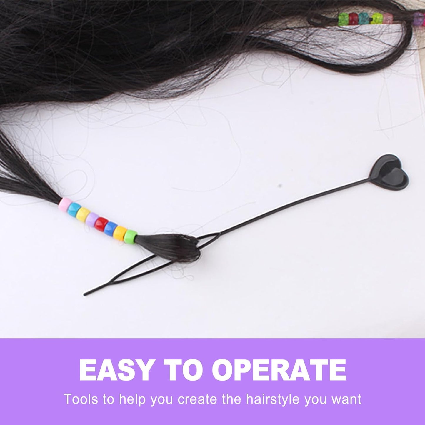 12 Pcs Quick Hair Beader Tool for Braids - Bead Threader for Hair, Easy Loop Styling Kit for Kids Girls, Kids Hair Styling Essentials Kit