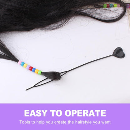 12 Pcs Quick Hair Beader Tool for Braids - Bead Threader for Hair, Easy Loop Styling Kit for Kids Girls, Kids Hair Styling Essentials Kit