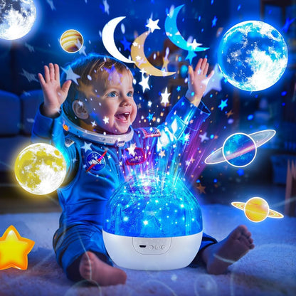 Solar System for Kids Projector Night Light, 360°Rotating+5 Films Planet Space Projector for Bedroom, Bright Night Light for Boys Room, Space Toys for Kids 3-5, Solar System Planet Toys for Boy Gifts
