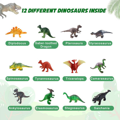 BIGEAR Easter Dinosaur Eggs Excavation Dig Kit - Dinosaur Toys for Kids - Break Open 12 Dinosaur Eggs and Discover 12 Cute Dinosaurs - Archaeology Preschool Science STEM Crafts Birthday Gifts for Boys