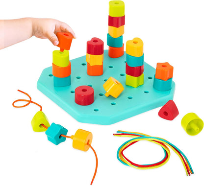 Battat – Toddler Peg Board – Stacking Peg Board Set – Fine Motor Skills Toy – Therapy Toy, 31 Pieces – 2+ Years – Count & Match Pegboard