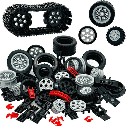 Miutrue Technical Parts Wheels Gears Building Blocks Accessories Pieces kit Construction Toys Set for Kids 6yrs+ Compatible with Major Brands