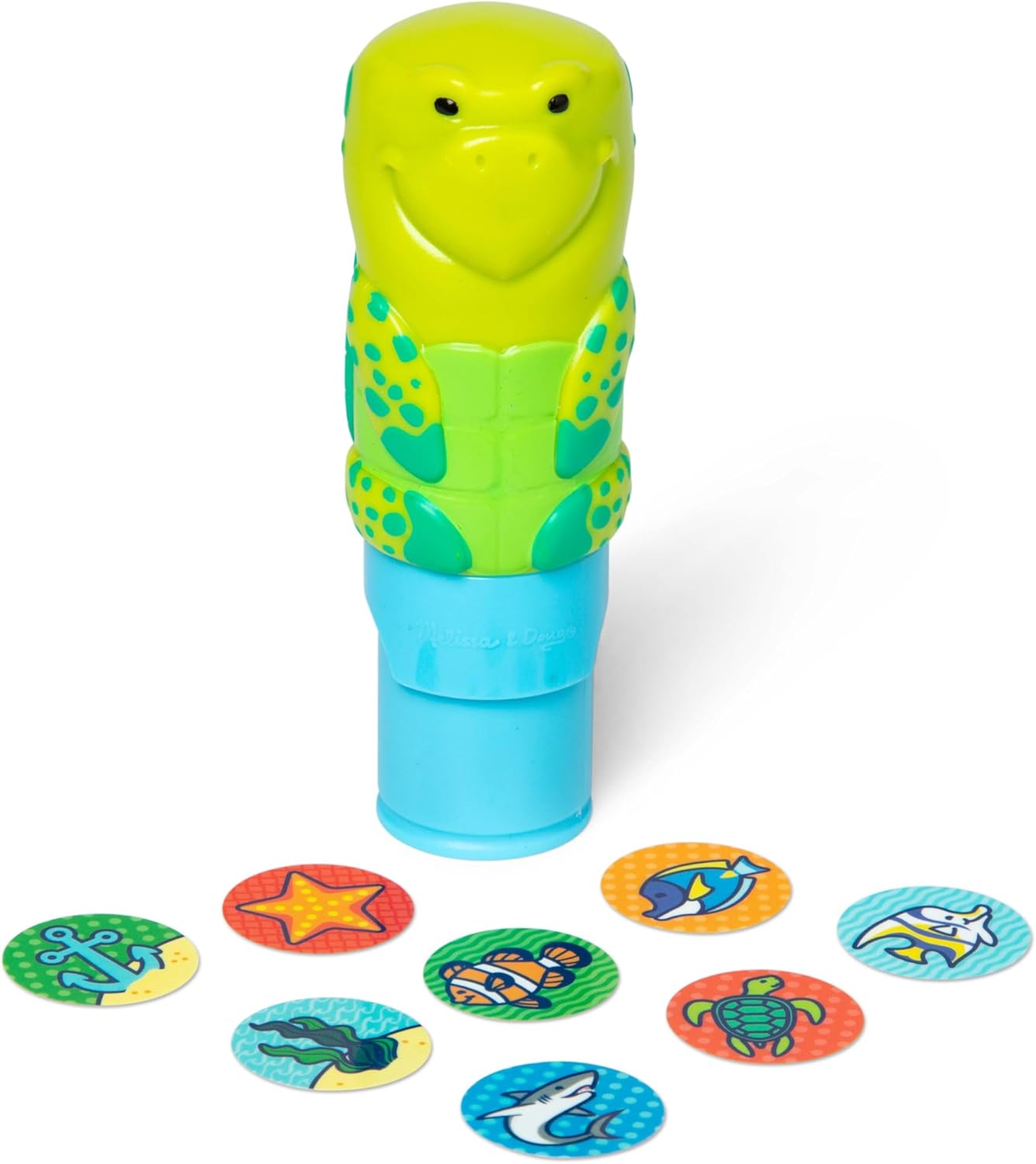 Melissa & Doug Sticker Wow!™ 24-Page Activity Pad and Sticker Stamper, 300 Stickers, Arts and Crafts Fidget Toy Collectible Character – Sea Turtle - for Kids Ages 3+ - FSC Certified
