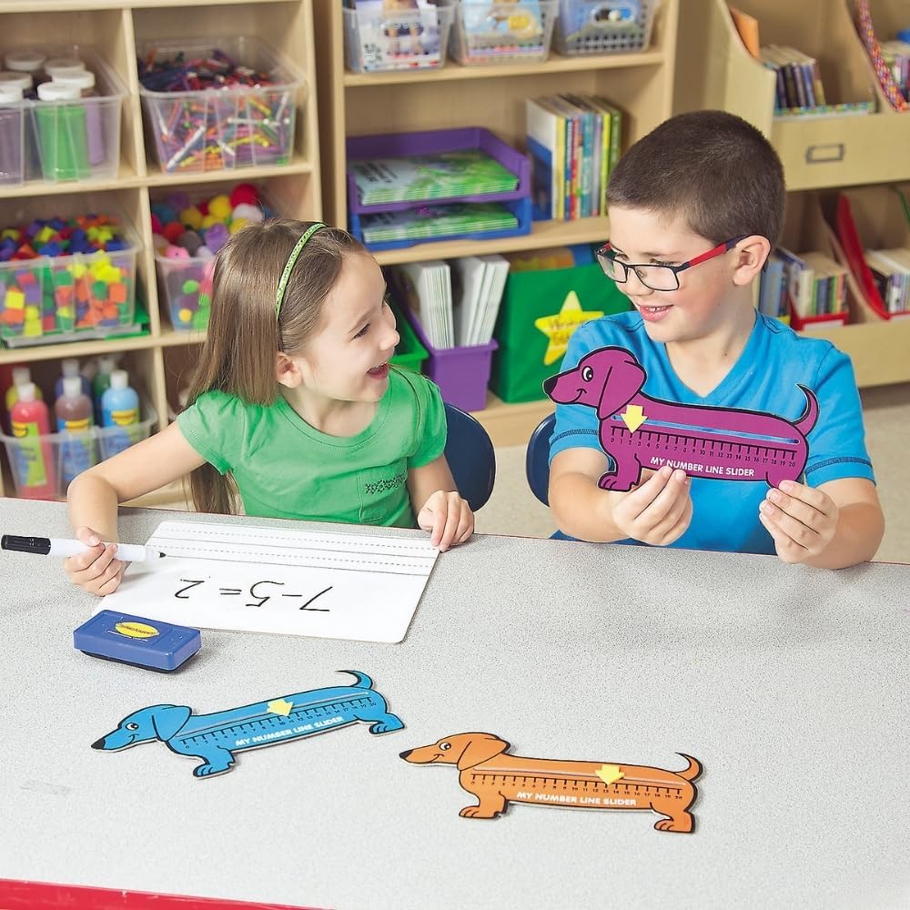 Fun Express Wiener Dog Number Line Sliders - 12 Pieces - Educational And Learning Activities For Kids