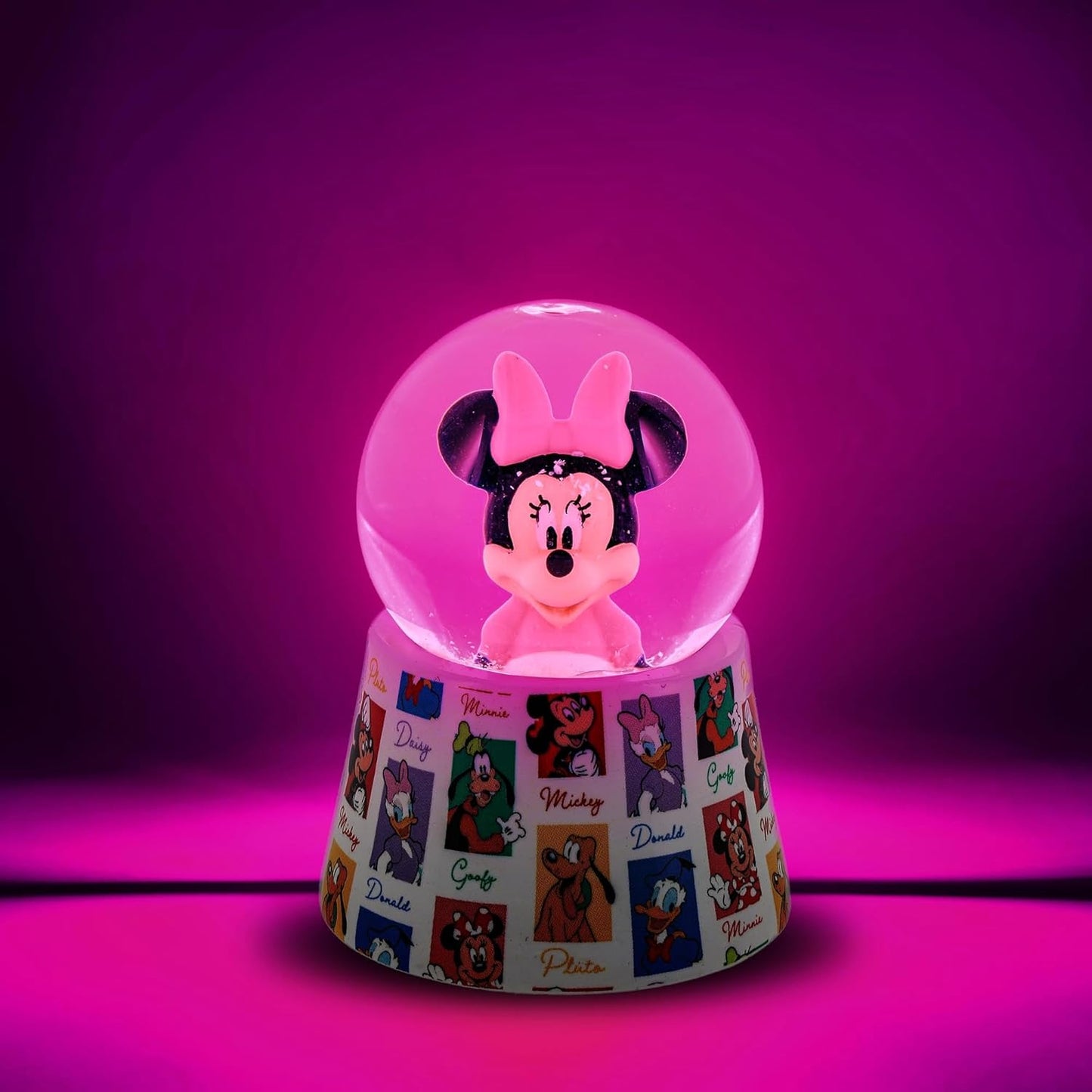 Silver Buffalo Disney Mickey and Friends Mini Light Up Snow Globe│Minnie Mouse│3.8 Inches Tall, 45mm (Small)