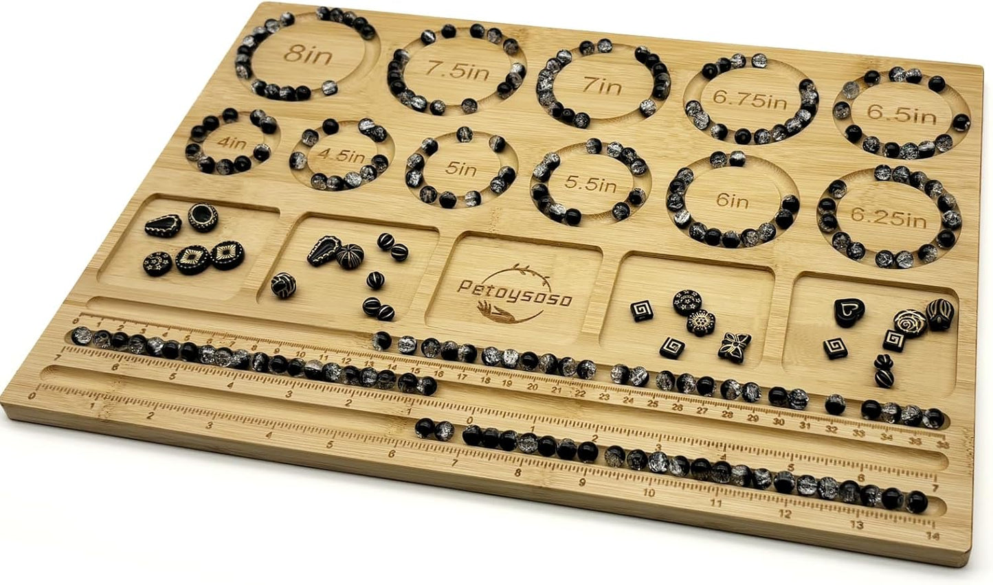 Petoysoso Bead Boards for Jewelry Making, Bamboo Beading Board for Bracelet & Necklace, Jewelry Making Supplies,Bead Tray Supplies