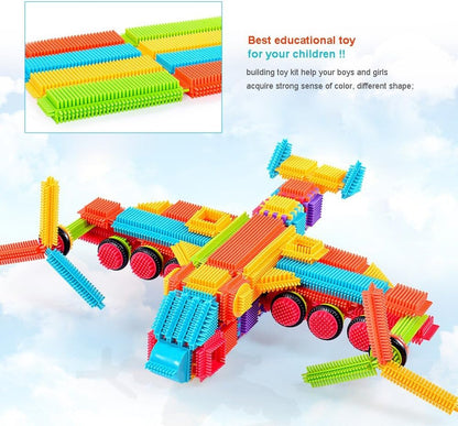 Teytoy 100 Pcs Bristle Shape Building Blocks Toy Set for toddlers Kids