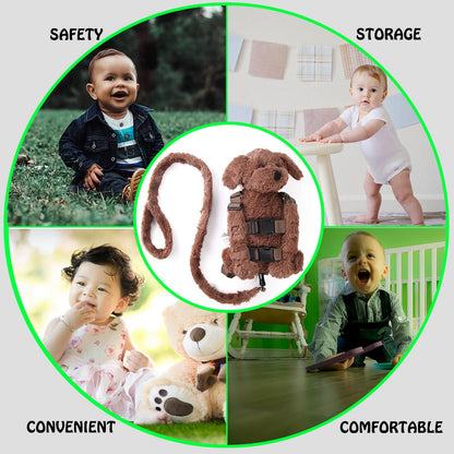 2 in 1 Naughty Dog Toddler Backpack Harness with Safety Leash for Children’s Walking Toddler Leash for 1-3 Years Old Boys and Girls
