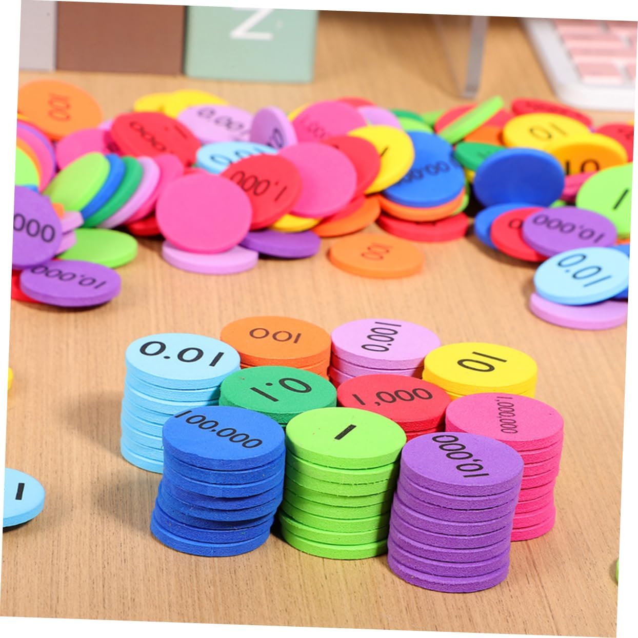 IMIKEYA 200pcs Place Value Discs for Boy Girl Versatile Math Learning Tools for Home and Classroom Use Educational Number Discs for Early Childhood Development and Interactive Play