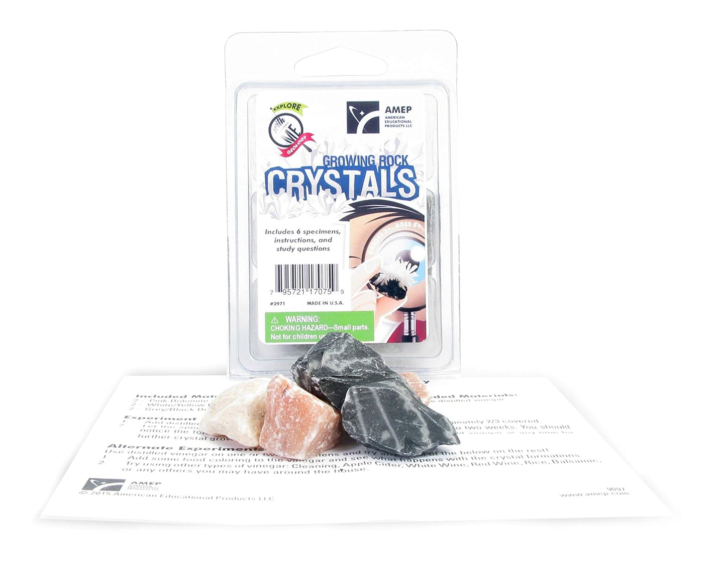 American Educational Products 2971 Explore with Me Geology - Growing Rock Crystals Labless lab Kits, 8" Height, 8" Wide, 8" Length