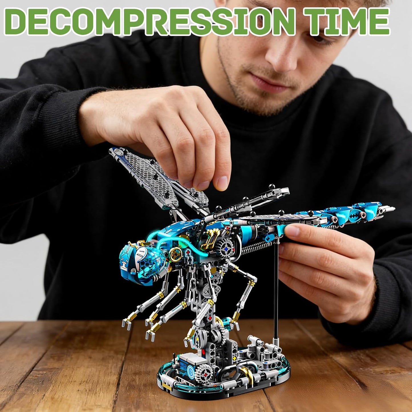 Mechanical Seahorse Building Set Steampunk Ocean Animal Model Kit Articulated Sea Creature Construction Toy Gift for Marine Life Enthusiasts for Adults Teens 1003 Pieces