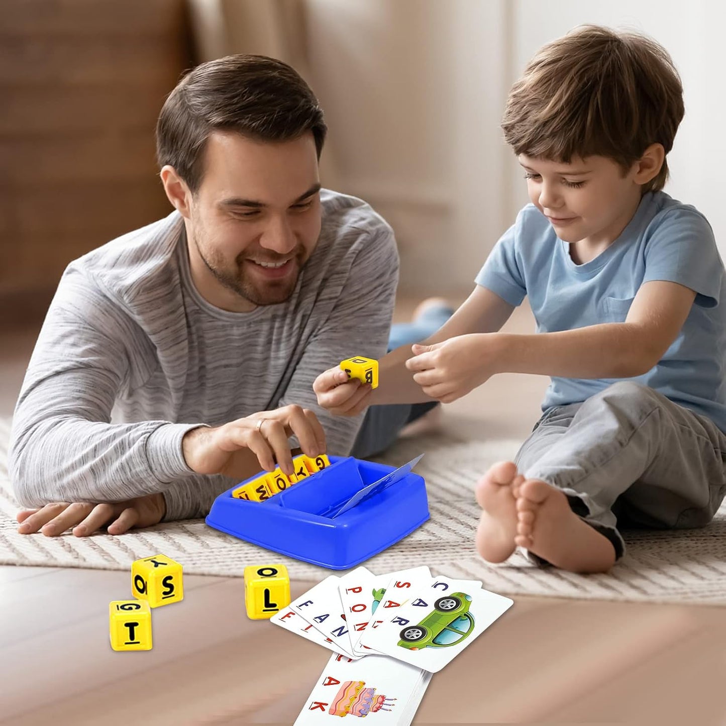 Fenikso Matching Letter Game, Alphabet Spelling & Reading Words, Objects & Color Recognition, Early Learning Educational Toy for Preschooler & Kindergarten Kids Over 3-8 Years Old, Best Gifts