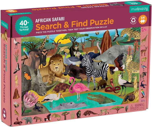 Mudpuppy Rainforest — 64 Piece Search & Find Puzzle Jigsaw Puzzle Featuring Diverse and Exotic Rainforest Animals and Over 40 Hidden Images to Find for Ages 4+