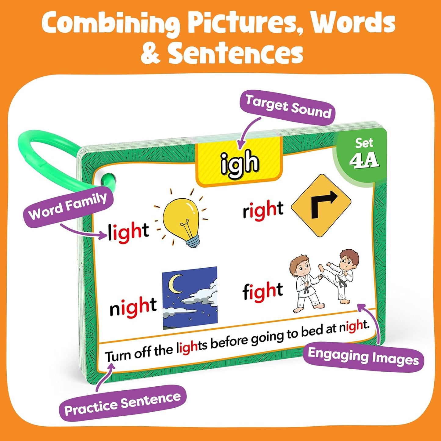 Torlam Phonics Flash Cards Learn to Read Spelling Reading Sight Words Phonics Games, Digraphs CVC Blends Long Vowel Sounds Kids Dolch Fry Site Words for Pre-k Kindergarten 1st 2nd 3rd Homeschool