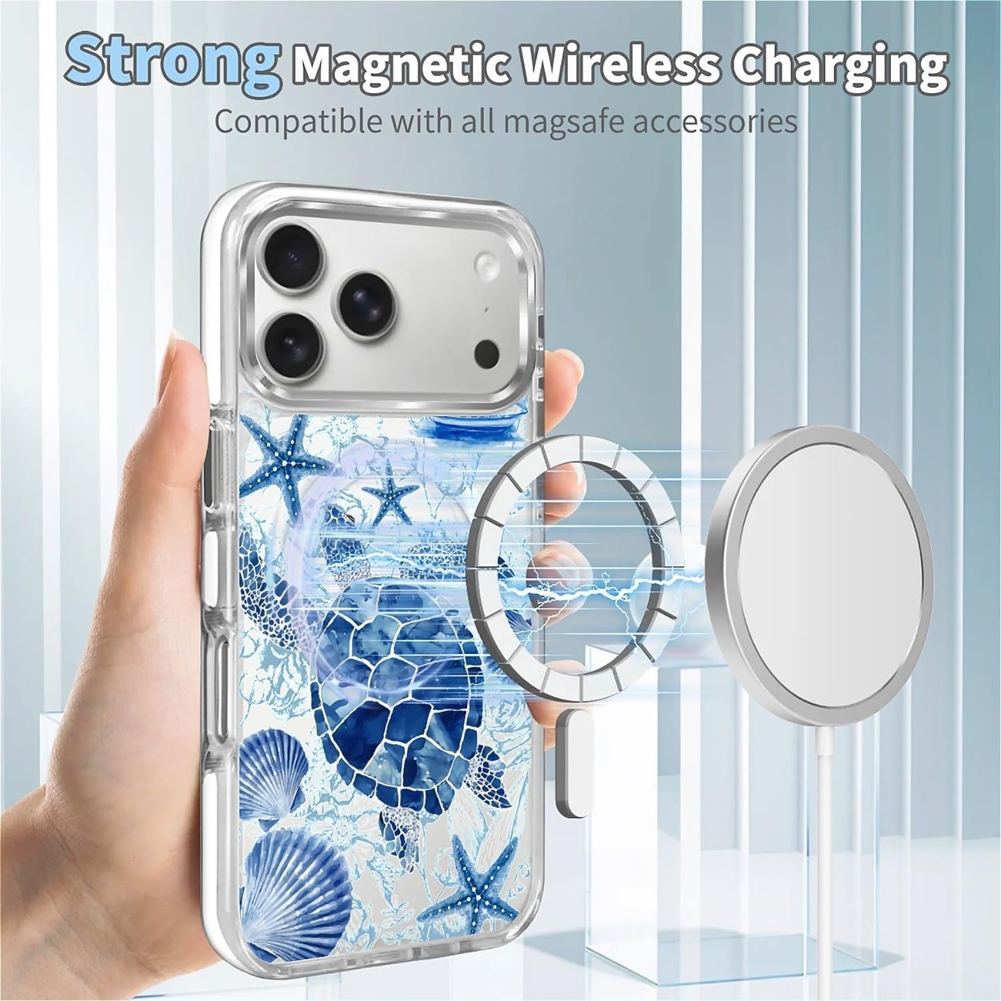 for iPhone 17 Pro Max Case [Compatible with Magsafe],Girls Women Clear Magnetic Case Silicone Shockproof Protective Cover with Pattern Colorful Motivational Letters