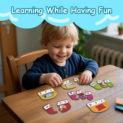 CVC Puzzle Cards for Kids – Phonics & Spelling Games for Toddlers, 3-Letter Word Puzzles for Preschool & Kindergarten, Perfect for Speech Therapy & Early Learning Classroom Essentials