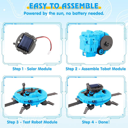 STEM Projects for Kids Ages 8-12 Solar Robot Kit 6-in-1 Space Toys for 10-Year-Old Boy Girl Gift Toys Science Kits Christmas Birthday Gifts for 8 9 10 11 12 Year Old, Yellow