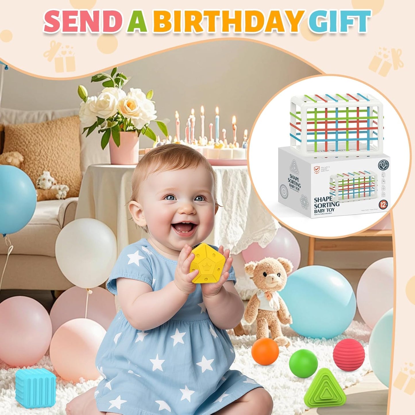 MINGKIDS Baby Toys 12-18 Months,Baby Sensory Fine Motor Skills Developmental Toys,Gifts for 6 9 12 18 Month Age 1 2 3 4 One Two Year Old Boys Girls Kids, multicolor