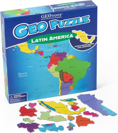 GeoToys GeoPuzzle, World Jigsaw Puzzles, 68 Pc Geography Game & Map Puzzle, Educational Games & Kids Learning Activities, Puzzle Gifts for Children Ages 6-9, Fun Learning Toys for Kids
