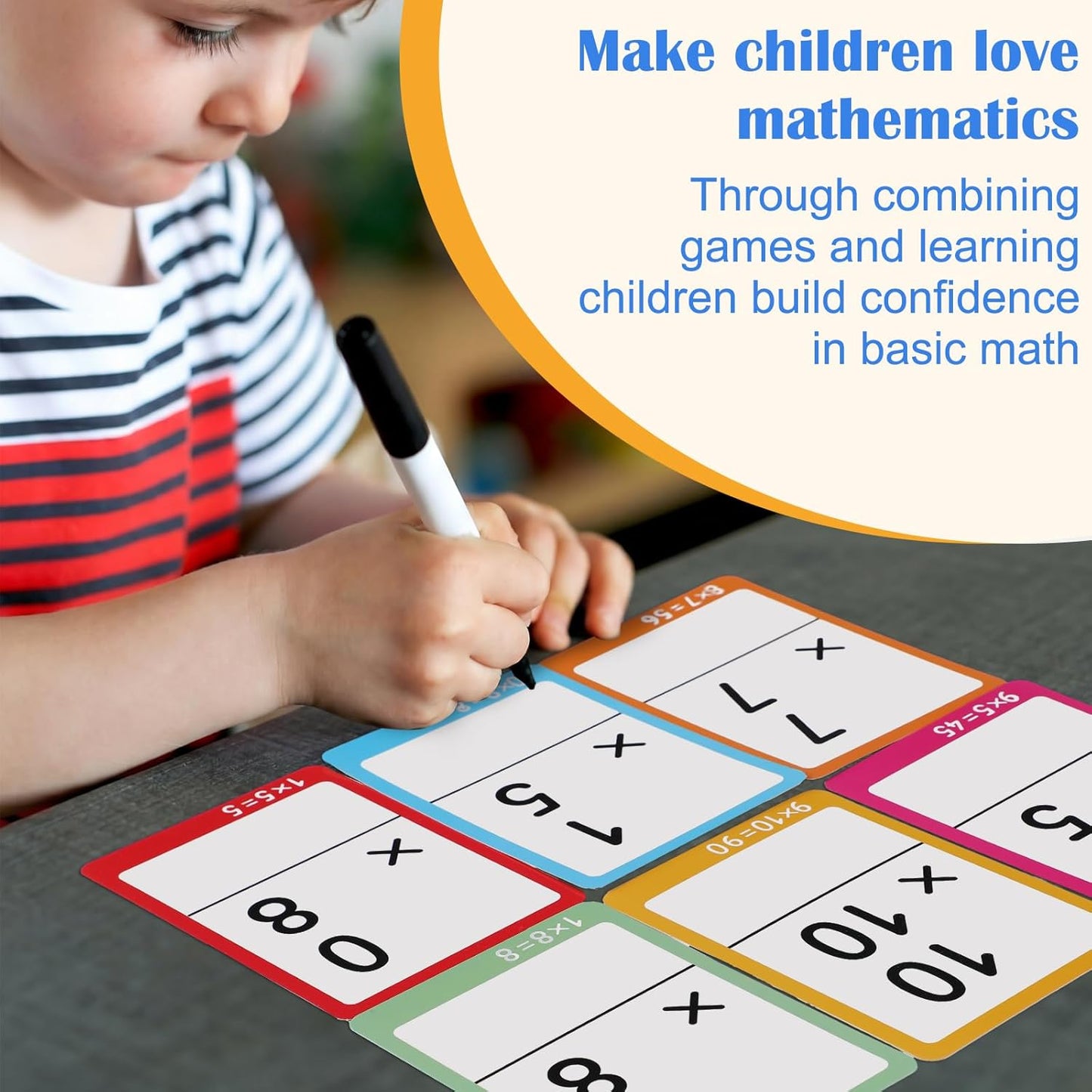 864 Pcs 24 Set Multiplication Flash Cards - Fractions, and Multiplication Flash Cards with Visual Aids Mastered & Review Sorting for Kids 3rd 4th 5th Grade or Homeschool Supplies