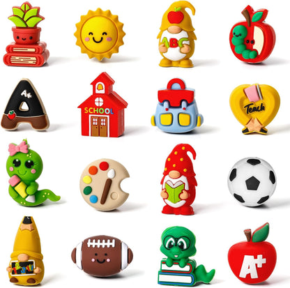 Ferreve 16 Pcs 3D Sports Football Beads Silicone Focal Beads for Keychain Making Pens for Beadable Keychain DIY Crafts Necklace Bracelet Phone Chain Charms Jewelry Making