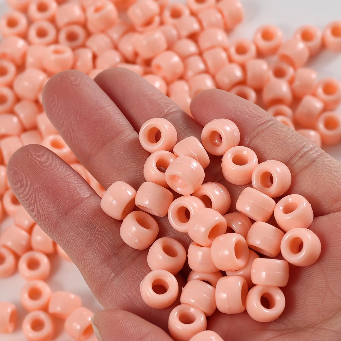Gxueshan 1000 Pcs Acrylic Black Pony Beads 6x9mm Large Hole Pen Hair Kandi Beads Bulk for Friendship Bracelet Necklace Jewelry Making Earring Braiding Kit