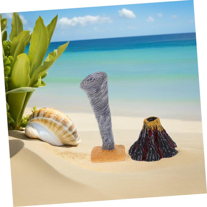 KOMBIUDA 2Pcs Volcano Tornado Science Sand Table Decoration Realistic Natural Disaster Models Stem Educational for Classroom Home Exploration