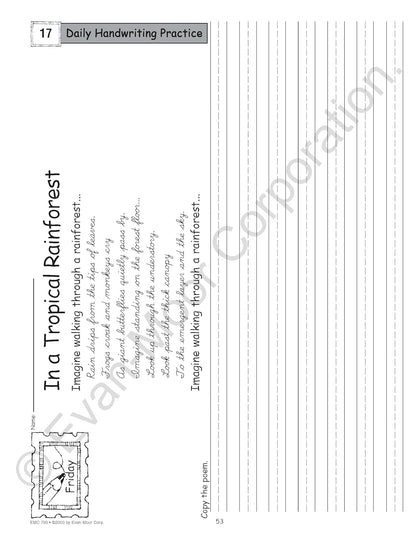 Evan-Moor Daily Handwriting Practice Contemporary Cursive, Kindergarten-Grade 6, Homeschooling and Classroom Resource Workbook, Penmanship, Writing, Letter Placement, Spacing, Alphabet Synonyms