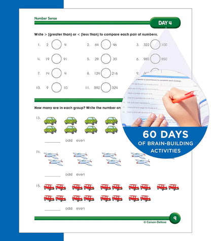 Summer Bridge Activities 2nd to 3rd Grade Workbooks, Activity Book with Math, Reading Comprehension, Science, Fitness, Social Studies, Writing Practice, and Flash Cards (Volume 4)