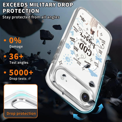 for iPhone 17 Pro Max Case [Compatible with Magsafe],Girls Women Clear Magnetic Case Silicone Shockproof Protective Cover with Pattern Colorful Motivational Letters
