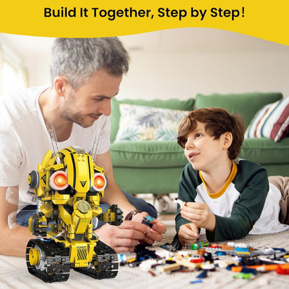 HPROMOT 5-in-1 STEM Robot Building Kit for Kids Ages 6-16, Remote & App Controlled, Rechargeable Engineering Learning DIY Coding Toy, Educational Building Blocks Gift for Girls & Boys (603 PCS)