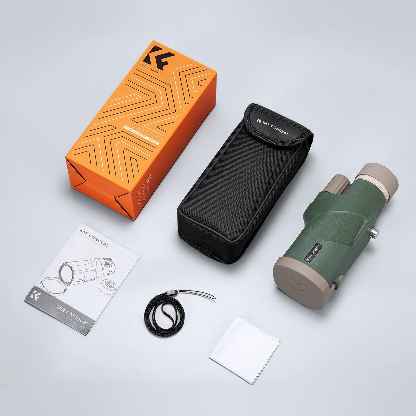 K&F Concept 8-32X50 Zoom Monocular - High Power Dual Focus Prism Compact Monoculars for Kids Adults, with Phone Adapter, Low Light Night Vision, FMC Lens for Bird Watching Hunting Travel Camping Starg