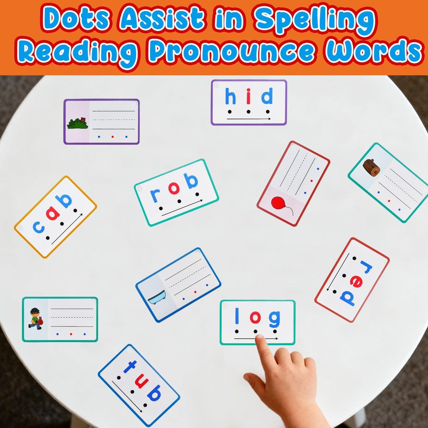 CVC Words Writing & Spelling Cards, Phonics Flash Card, Beginning Phonics Word Builders, Sorting Spelling Word Learning Aids, Speech Therapy, 60 Learning Educaitonal Cards, for Preschool Kindergarten