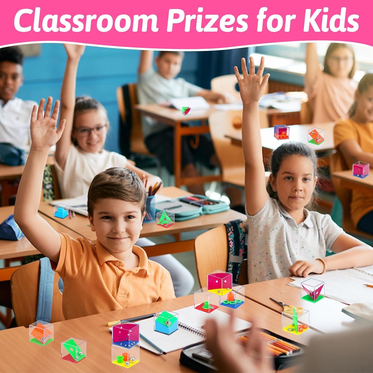 24PCS Mini Brain Teaser Puzzles Cubes Party Favors Bulk for Kids 4-8 8-12 Goodie Treat Bag Easter Basket Stuffers Classroom Treasure Chest Carnival Prizes Box Toys Pinata Filler Birthday Return Gifts